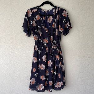 Navy blue floral dress